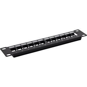 InLine 10" Leerpanel 12-fach, für Keystone Module, 1HE, schwarz