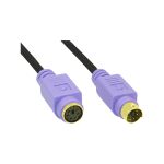 InLine PS/2 Verlängerung, Stecker / Buchse, PC99, violette Stecker, PREMIUM, 2m