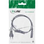 InLine Euro Netzkabel mit Schalter, CEE7/16 zu IEC-C7, schwarz, 1m