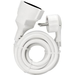 Kopp Strom-Verlängerung Schutzkontakt Winkelstecker extra flach, weiß, 2m