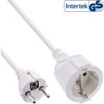 InLine Schutzkontakt-Verlängerungskabel, CEE 7/7, H05VV-F3G1,5, weiß, 1m