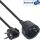 InLine Strom-Verlängerung Schutzkontakt Stecker gewinkelt / Buchse, schwarz, 1m