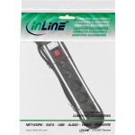 InLine Steckdosenleiste Alu, 3-fach Schutzkontakt, mit Ü-Schutz, Schalter, 1,5m