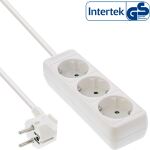 InLine Steckdosenleiste, 3-fach Schutzkontakt, weiß, 3m