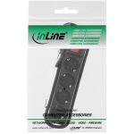 InLine Steckdosenleiste, 4-fach, 2x Schutzkontakt + 2x Euro, schwarz, 1,5m
