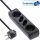 InLine Steckdosenleiste, 4-fach, 2x Schutzkontakt + 2x Euro, schwarz, 1,5m