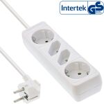 InLine Steckdosenleiste, 4-fach, 2x Schutzkontakt + 2x Euro, weiß, 1,5m
