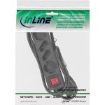 InLine Steckdosenleiste, 4-fach, 2x Schutzkontakt + 2x Euro, schwarz, 3m