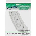 InLine Steckdosenleiste, 4-fach, 2x Schutzkontakt + 2x Euro, weiß, 5m
