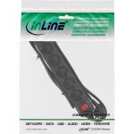 InLine Steckdosenleiste, 6-fach Schutzkontakt, mit Schalter, schwarz, 1,5m