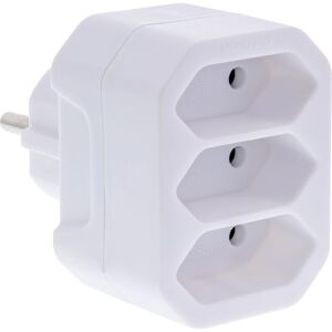 InLine Steckdosenadapter, Schutzkontakt-Stecker auf 3x Eurobuchse