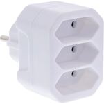 InLine Steckdosenadapter, Schutzkontakt-Stecker auf 3x Eurobuchse