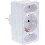 InLine Steckdosenadapter, Schutzkontakt Stecker an 2x Euro + 1x SK, weiß