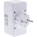 InLine Steckdosenadapter, Schutzkontakt Stecker an 2x Euro + 1x SK, weiß