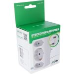 InLine Steckdosenadapter, Schutzkontakt Stecker an 2x Euro + 1x SK, weiß
