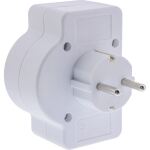 InLine Steckdosenadapter, SK Stecker an 2xEuro+1x SK, mit Schalter, weiß