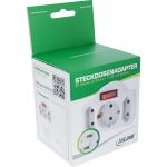 InLine Steckdosenadapter, SK Stecker an 2xEuro+1x SK, mit Schalter, weiß