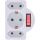 InLine Steckdosenadapter, SK Stecker an 2xEuro+1x SK, mit Schalter, weiß