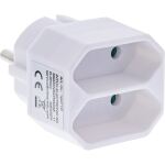 InLine Steckdosenadapter, Schutzkontakt-Stecker auf 2x Eurobuchse
