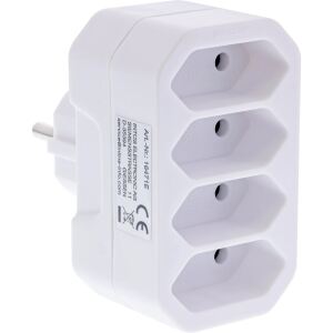 InLine Steckdosenadapter, Schutzkontakt-Stecker auf 4x Eurobuchse