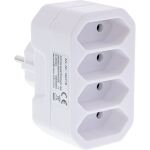 InLine Steckdosenadapter, Schutzkontakt-Stecker auf 4x Eurobuchse