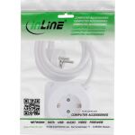 InLine Charging Cube, 3x Schutzkontakt, 2x USB-C, 2x USB-A, weiß, 2m