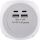 InLine Charging Cube, 3x Schutzkontakt, 2x USB-C, 2x USB-A, weiß, 2m