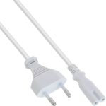 InLine Netzkabel, Netzstecker auf Euro 8 C7 Stecker, weiß, 0,3m