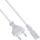 InLine Netzkabel, Netzstecker auf Euro 8 C7 Stecker, weiß, 0,5m