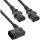 InLine Netz-Y-Kabel, Kaltgeräte, 1x IEC-C14 gewinkelt auf 2x IEC-C13, 1,8m