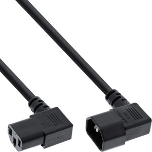 InLine Netzkabel Kaltgeräteverlängerung, C13 auf C14, 90° abgewinkelt, 5,0m