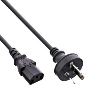 InLine Netzkabel, Netzstecker Australien auf Kaltgerätestecker C13, 0,5m