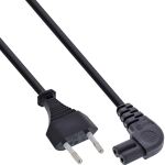 InLine Netzkabel, Netzstecker auf Euro 8 C7 Stecker, gewinkelt, 0,3m