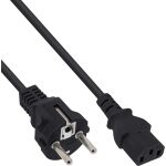 InLine Netzkabel, Schutzkontakt auf Kaltgerätestecker C13, schwarz, 0,50 m