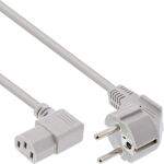 InLine Netzkabel, Schutzkontakt gew. auf Kaltgerätest. C13 rechts gew. gr.0,5m