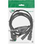 InLine Netz-Y-Kabel, 1x Schutzkontakt ST zu 2x Kaltgeräte ST, 1,8m
