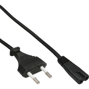 InLine Netzkabel, Netzstecker CEE7/16 Italien auf IEC-C7 Stecker, schwarz, 1,8m