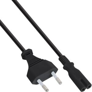 InLine Netzkabel, Netzstecker auf Euro 8 C7 Stecker, 10m