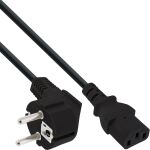 InLine Netzkabel, Schutzkontakt gewinkelt auf Kaltgerätestecker C13, 5m