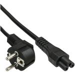 InLine Netzkabel für Notebook, Schutzkontakt gewinkelt auf IEC C5, 2m