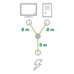 InLine Netz-Y-Kabel, 1x Schutzkontakt ST zu 2x Kaltgeräte ST, 5m