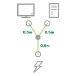 InLine Netz-Y-Kabel, Kaltgeräte, 1x IEC-C14 auf 2x IEC-C13, 1m