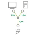 InLine Netz-Y-Kabel, Kaltgeräte, 1x IEC-C14 auf 2x IEC-C13, 3m