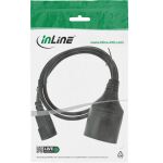 InLine Netz Adapter Kabel, Kaltgeräte C14 auf Schutzkontakt Buchse, 1m