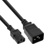 InLine Netz Adapterkabel, IEC 60320 C20 auf C13, 3x1,5mm², max 10A, 1m