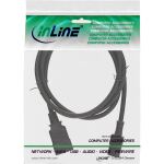 InLine Netz Adapterkabel, IEC 60320 C20 auf C13, 3x1,5mm², max 10A, 1m