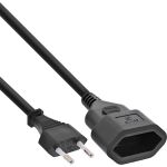 InLine Euro-Verlängerung, Eurostecker an Eurokupplung, schwarz, 0,2m