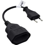 InLine Euro-Verlängerung, Eurostecker an Eurokupplung, schwarz, 0,2m