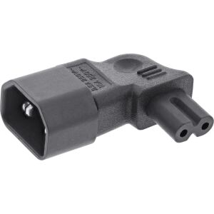 InLine Netzadapter IEC 60320 C14 / C7, L/R gewinkelt, 3pol Kaltgeräte zu 2pol