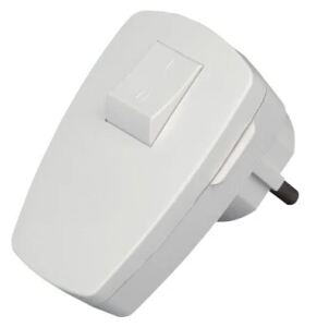 Kopp Kunststoff-Schutzkontakt-Stecker,Wippenschalter, für 3x1,5mm², arktisweiß